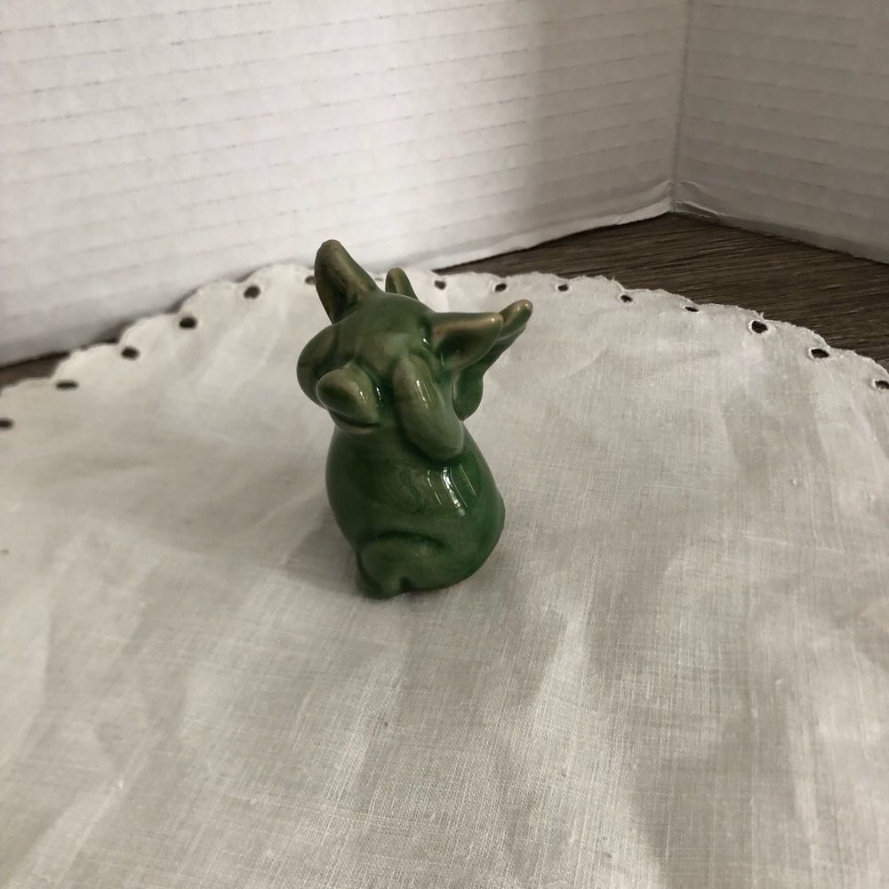 Green Ceramic Pig Figurine